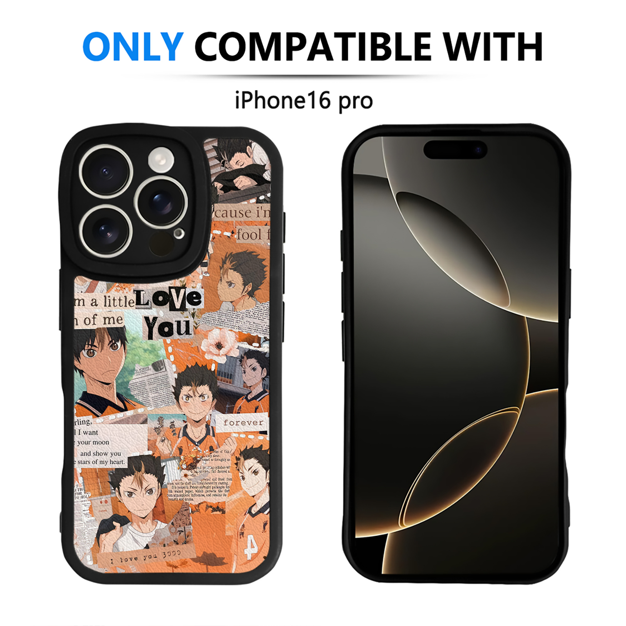 （画像用） ハイキュー!! Haikyu!! 【iPhone 16シリーズ対応】シリコンスマホケース（レザー調） 材質：シリコン